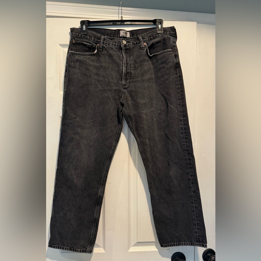 Agolde 90’s straight washed black jeans